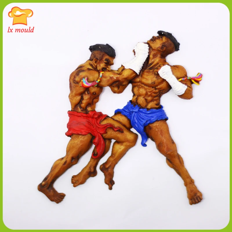 

New Boxing Fondant Silicone Mold Cake Decorating Boxer Silicone Molds Sanda Match