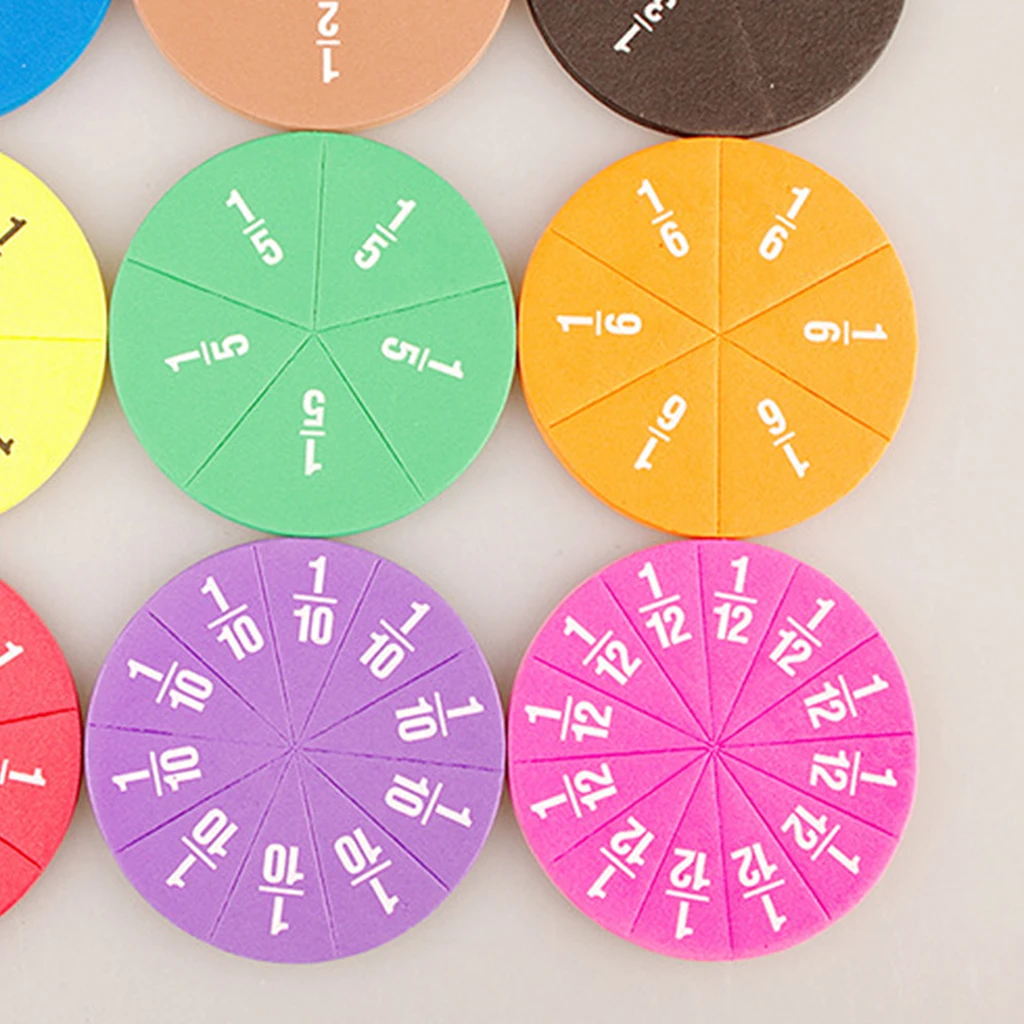 51pcs Rainbow Circular EVA Fractions Tiles Counting Toys Early Math Learning 51pcs Rainbow Circular EVA Fractions Tiles Counting Toys Early Math Learning