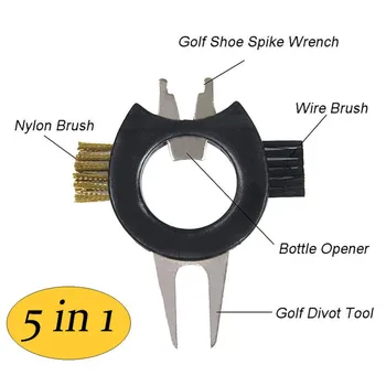 

5 in 1 Golf Tool Brush Groove Cleaner Nail Wrench Bottle Opener Brush Seam Cleaner