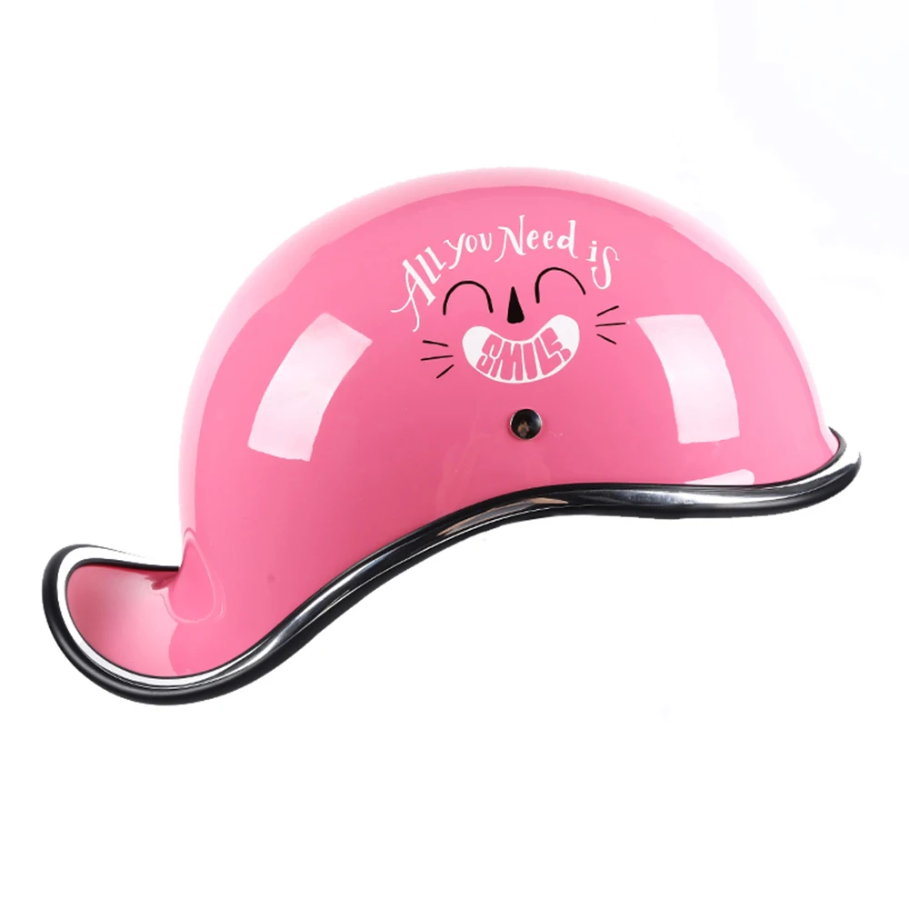 Мотоциклетный шлем с открытым лицом ретро Половина шлем мотоциклетный гоночный внедорожный шлем мото Каско Capacete шлем - Цвет: 01-Pink-Smile