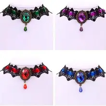 Collar Vintage Kolye de encaje gótico Collar de diamantes de imitación Collar joyería regalo Año Nuevo Bat gargantilla accesorios de ropa para las mujeres