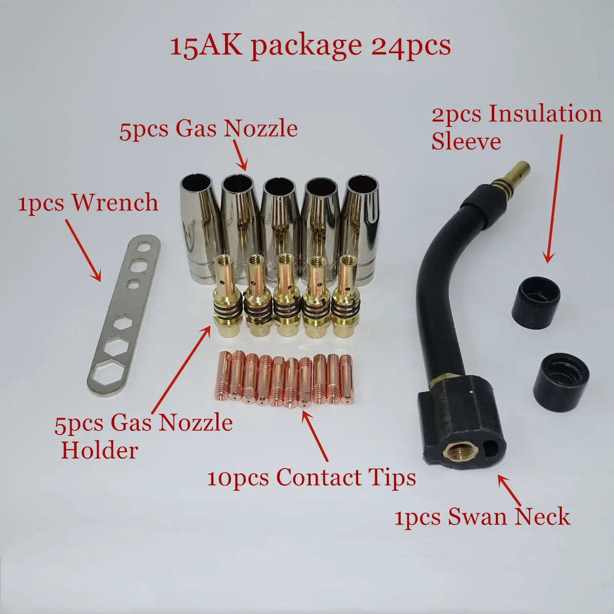 15AK фонарь/пистолет расходные материалы 24 шт. газовая насадка/наконечники для