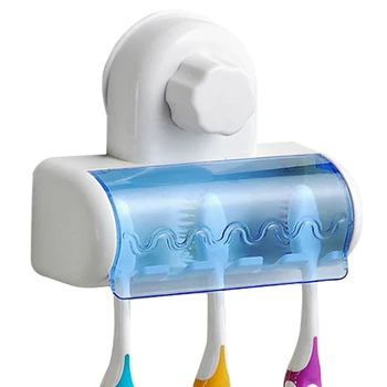 

Suction Strong Wall Fixed Sucker Toothbrush Holder Wall Mount Tooth brush Storage Rack Organizer Bathroom Accessories Set