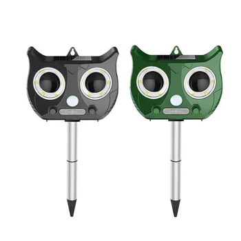 

Solar Ultrasonic Animal Repeller Built-in Rechargeable Lithium Battery Waterproof Pest Repeller Snake Cat Dog Bird Dispeller