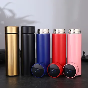 

500ML Smart Stainless Steel Thermos Water Cup Outdoor Portable Travel Mug Car Water Bottle Coffee Mug Vacuum Bottle