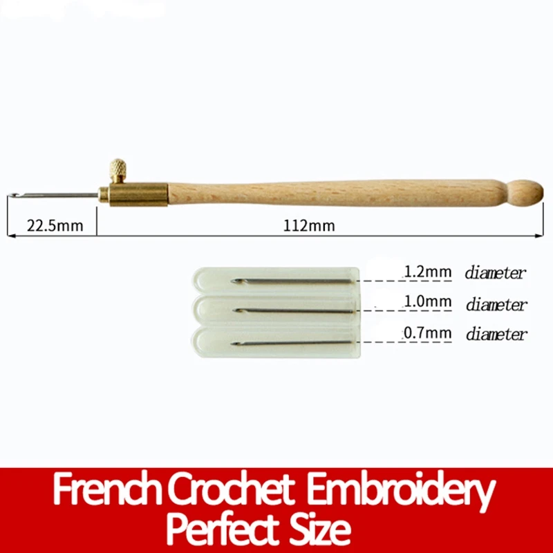 Деревянная ручка крючком с 3 иглами французский крючком вышивка бисером обруч набор швейных инструментов Diy ремесло