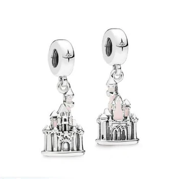 

Diseny Parks Charms 100% Real 925 Sterling Silver Disenyland Sleeping Beauty Castle Charm Fit Original Bracelet Diy Jewelry