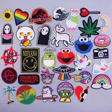 Prajna dessin animé Applique mignon Anime patchs pour vêtements fer sur patchs brodés autocollant rayure kawaii Totoro Patch bricolage Badge