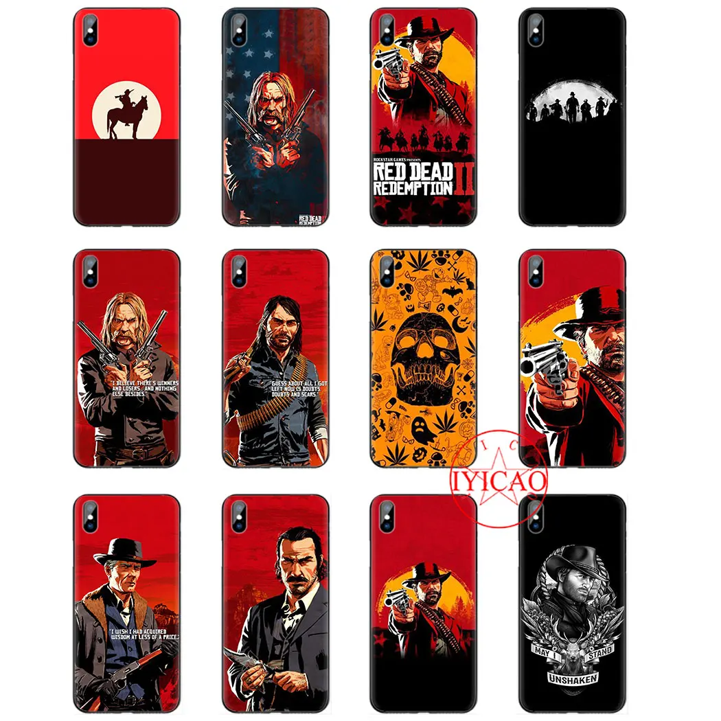 Мягкий чехол red dead redemption 2 для iPhone 5 6 7 8 11 6s Plus XR XSMax Max Pro | Мобильные телефоны и