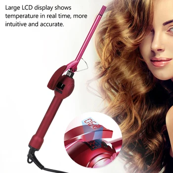 

9MM Ultrafine Hair Curling Iron Temperature LCD Display Hair Curler Anti-scalding Styling Tool Hair waver