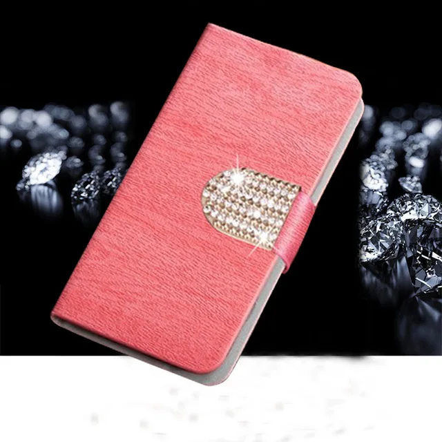 Pink With Diamond Alcatel Работает с любым оператором, 1X2019 чехол Alcatel1X чехол флип чехол-бумажник чехол для телефона из искусственной кожи для Alcatel Работает с любым оператором, 1X2019 5008Y 5008D 5008K 1 X Чехол Крышка - Цвет: Pink With Diamond