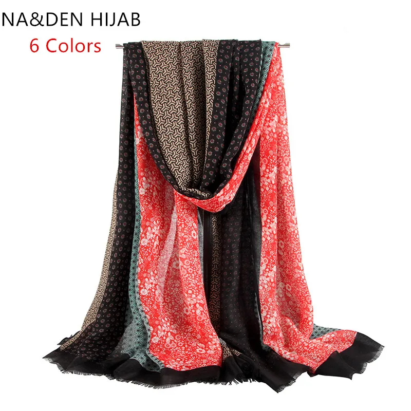 100pcs/lot Muslim hijab Viscose Flower printing scarves Solid shalws Long muffler Hi-Q ladies wraps Winter scarf Islamic bandana |
