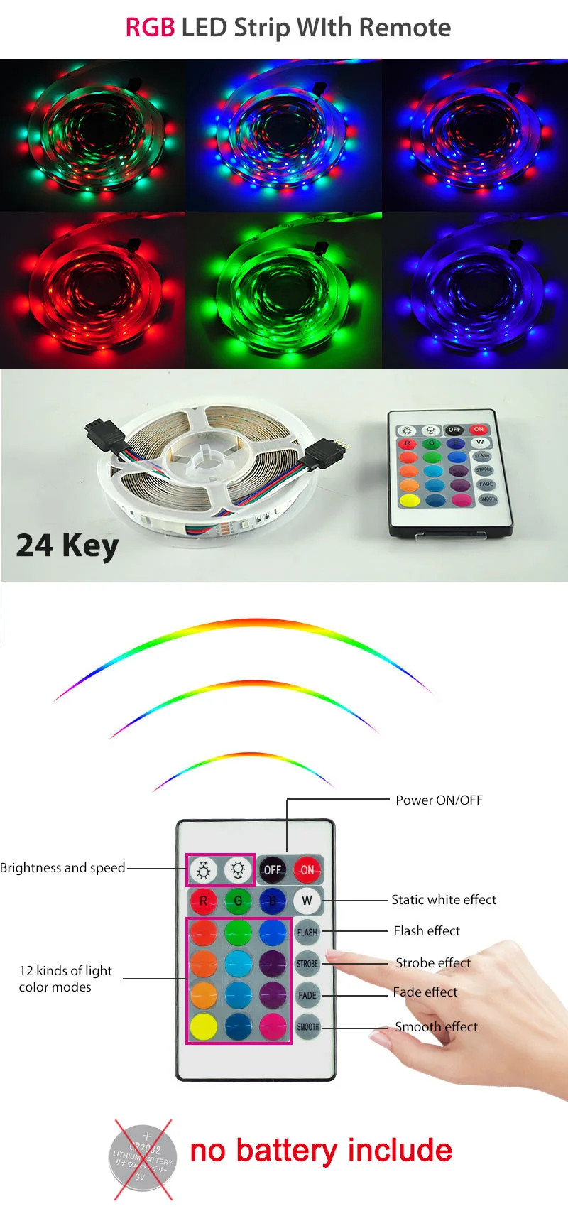 Светодиодная лента 50 см 1 м 2 м 3M 4M 5 м Mini USB DC 5 в 3 ключа 24Key гибкий светильник SMD 2835 Настольный Декор экран ТВ фоновый светильник ing