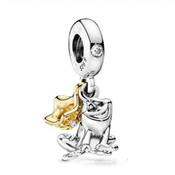 

100% 925 Sterling Silver Charm Princess Diana Frog Prince Pendant Fit Pandora Women Bracelet & Necklace Diy Jewelry