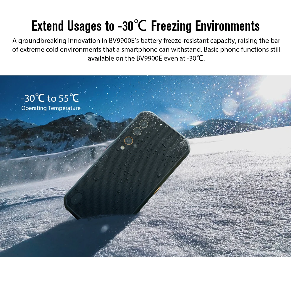 Blackview BV9900E Android 10 Rugged Mobile Phone Helio P90 6GB+128GB Cellphone 4380mAh 48MP Camera NFC Waterproof 4G Smartphone