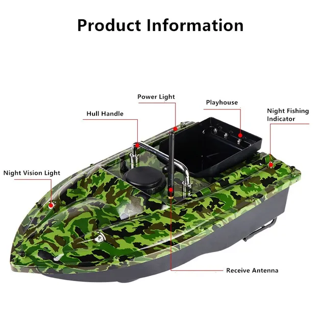 500M Wireless Remote Control Bait Boat Carp Fishing Bait Boat Dual Motors RC Toy Boat RC Speedboat 2