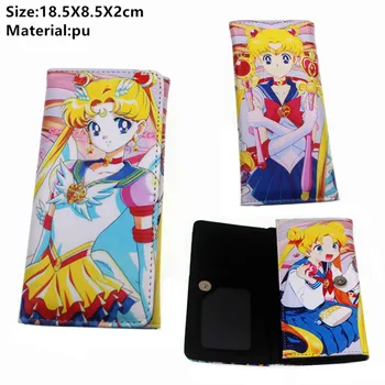 

Anime Sailor Moon Wallet sukino Usagi Women Leather purse Button ID Card Holders Layers PU Boys Girls Coin Cartoon moneybag Cute