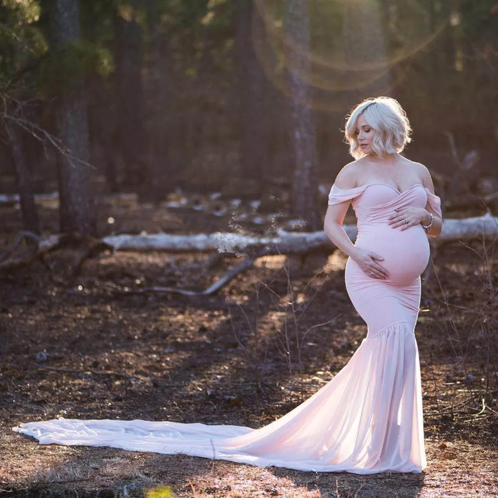 Vetement femme, женское платье для беременных, платье для беременных, фотографии, с открытыми плечами, без рукавов, однотонное платье для фотосессии
