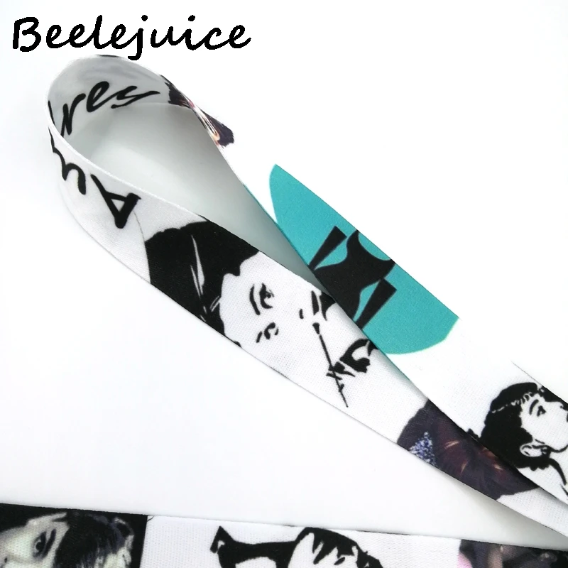 24pcs Audrey Hepburn Neck Lanyard keychain Mobile Phone Strap ID Badge Holder Rope Key Chain Keyrings cosplay Accessories Gift