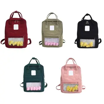 

Cute Cartoon Rucksack Canvas Backpack Students Schoolbag Daypack for Teenager LX9F