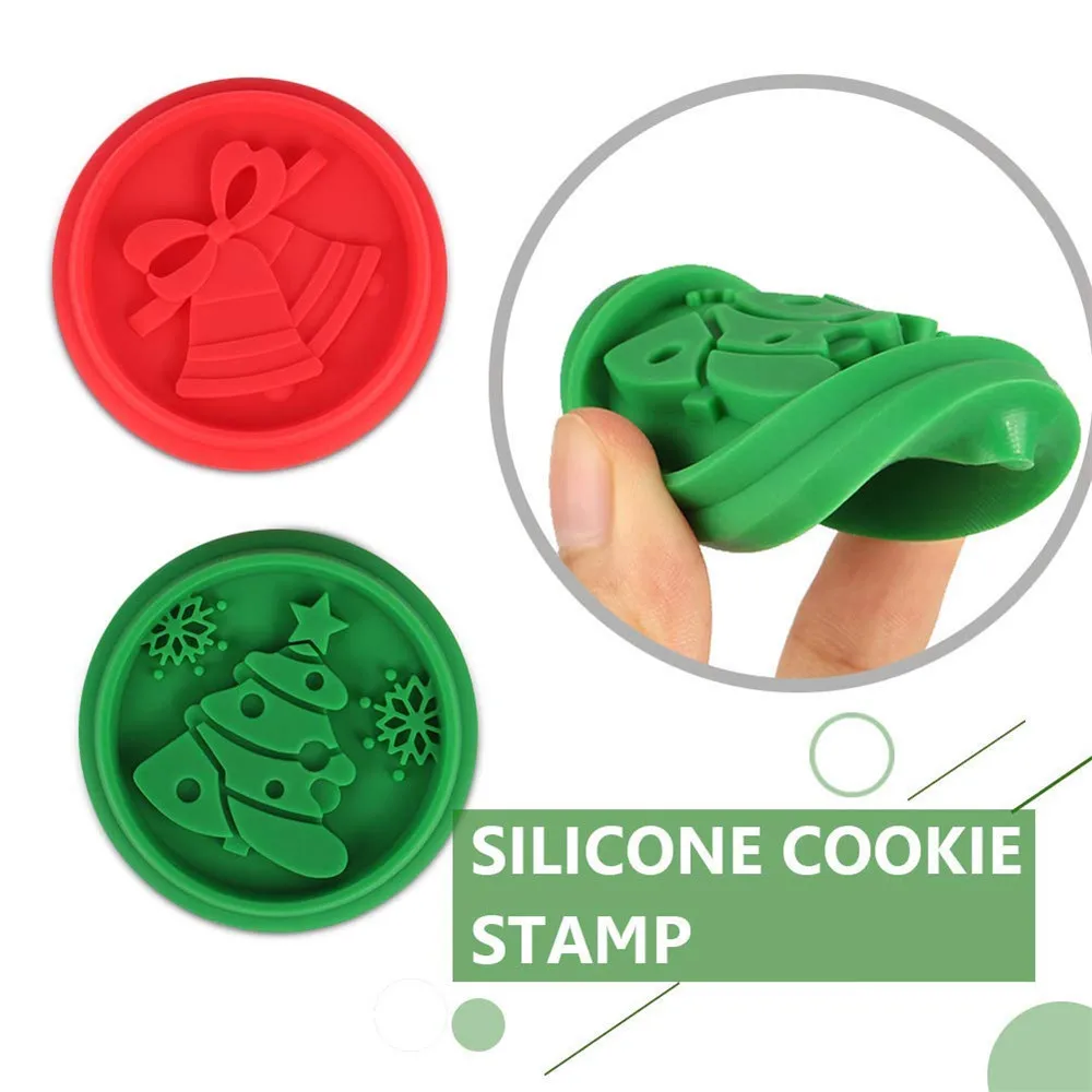 1 Set Christmas Cookie Stamp Fondant Cake Mold Biscuit Cookie Tool Cake Decorating Xmas Sugar Craft Tool