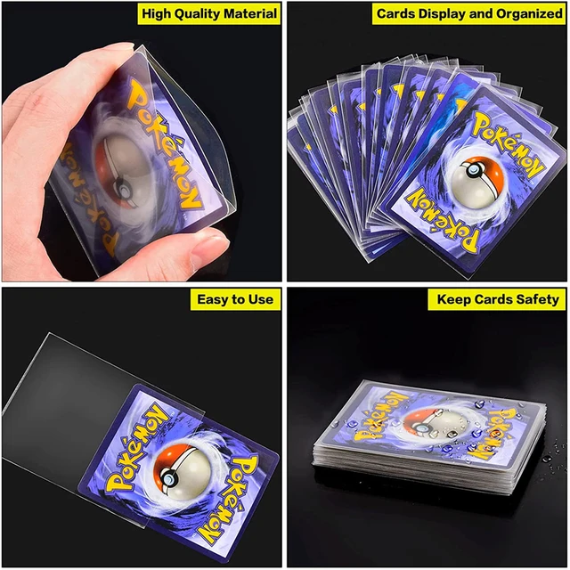 100pcs Transparent Pokemon Card Sleeves Protector Playing Games VMAX Yugioh Pokémon Cards Case Holder Folder Kids Toy Gift 5