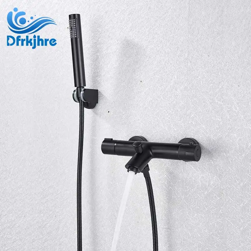 

Bathtub Faucet Wall Mounted Tub Sink Shower Black Dual Handle With Handshower Bathroom Bath Shower Set Freestanding Mixer Tap