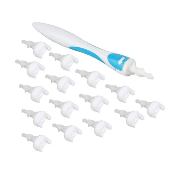 

16 Tips Rotating Ear Cleaner with Soft Silicone Tips Safety Remove the Earwax Tool Simply To Grab And Extract Earwax
