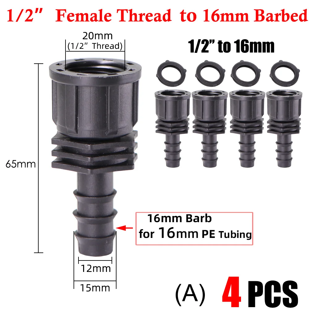 Thread Connector to Barb Hose Fittings
