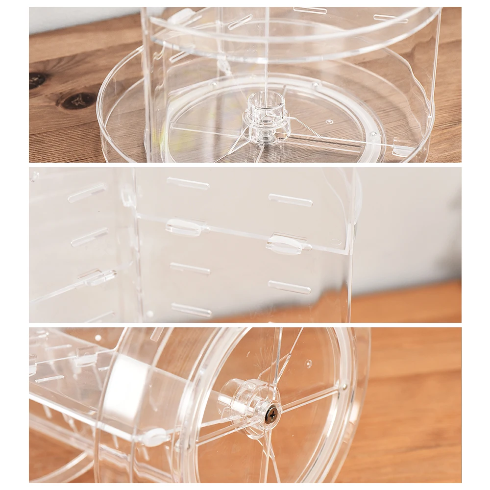 Multi Functional Cosmetic Storage Box Display Holder Acrylic Makeup Case Organizer 360 Degree Rotation DIY Adjustable 5