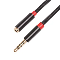 Réseau tissé universel pour ordinateur portable, prend en charge le Microphone de diffusion en direct, câble d'extension Audio 3.5mm mâle vers femelle 1 M 