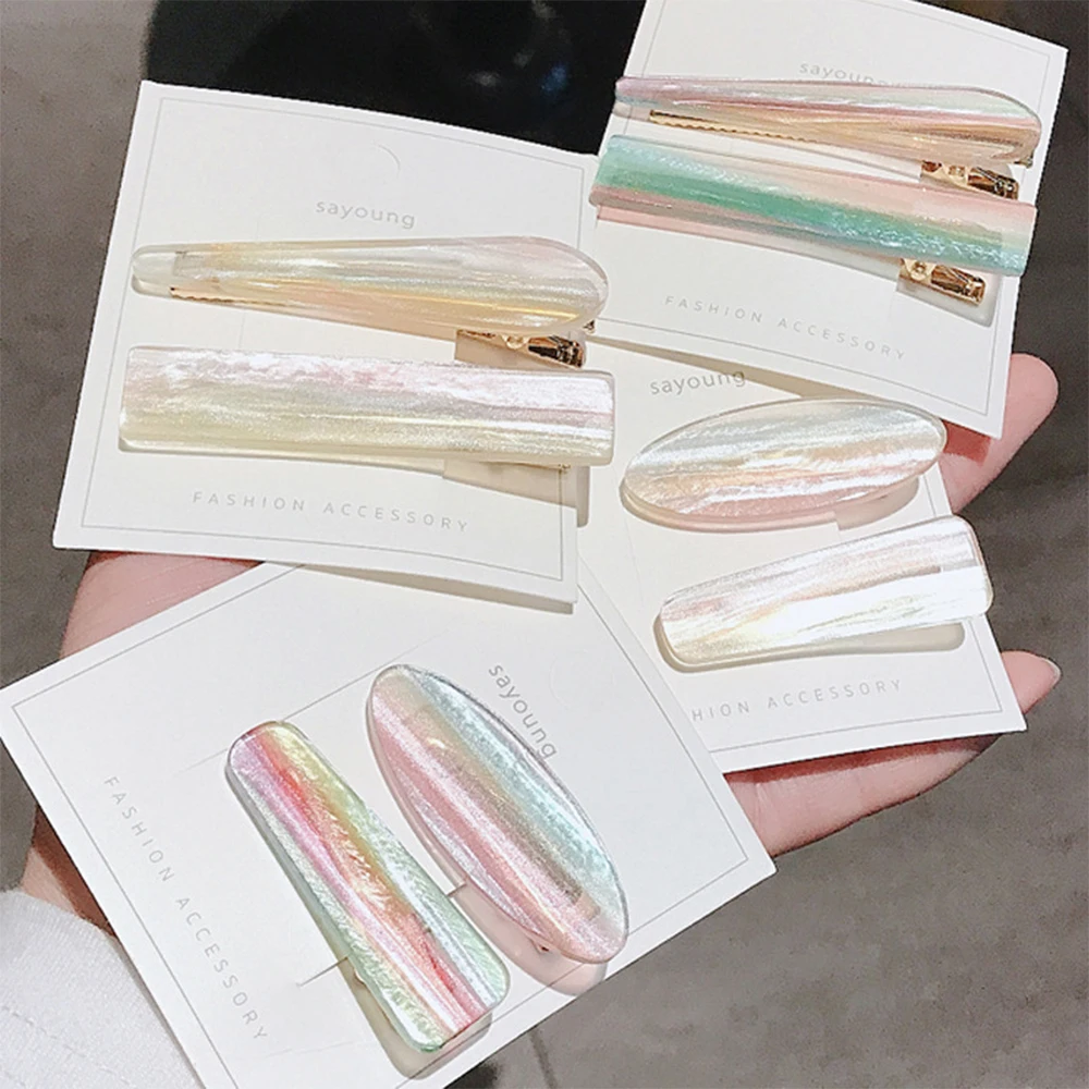 Gradual change ins wind resin laser hair clip broken hair edge clip