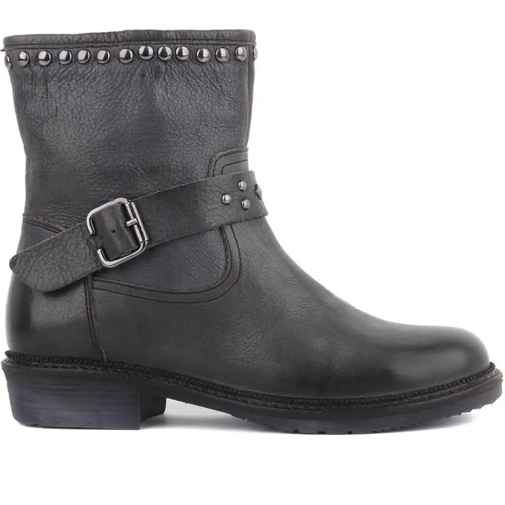 

Sail Lakers-Dark Gray Leather Women Boots
