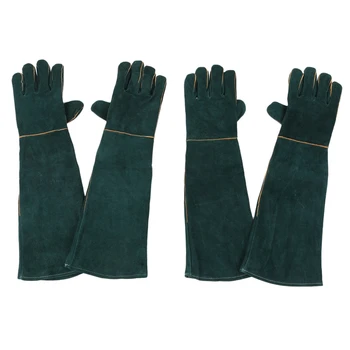 

Gloves Gardening Welding Wood Stove Work Gloves Heat Resistant Long Section,Green