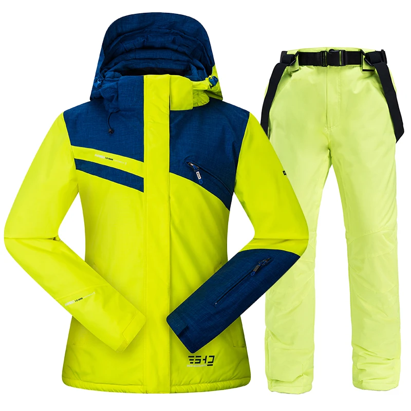 Women Ski Suit Skiing Snowboarding Jackets Ski Pants Windproof Waterproof Suits Winter Sports Thick Warm Set ski jacket