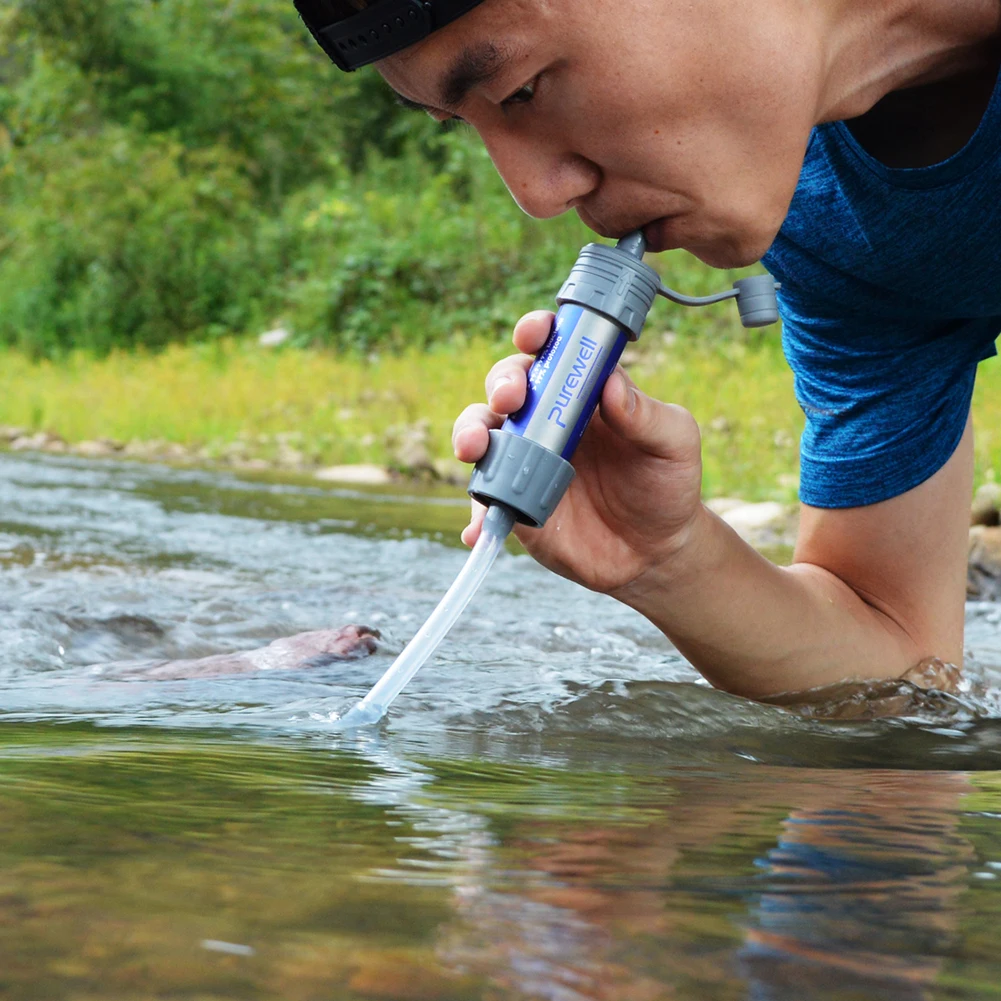 Portable Water Purifier Personal Emergency Mini Filter 5000 L Filtration for Outdoor Activities