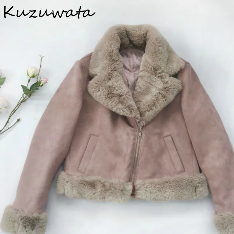 Женская куртка с двумя карманами Kuzuwata в японском стиле осенне-зимняя новая милая