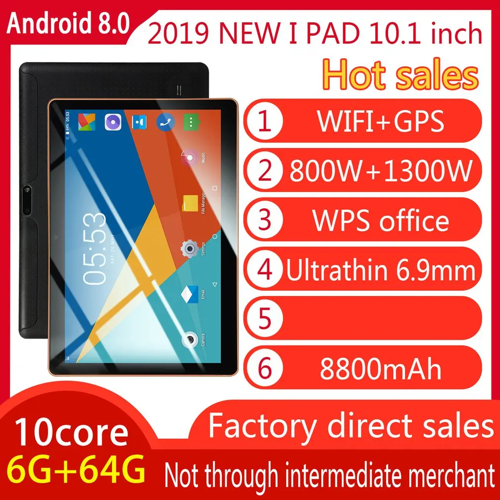 New Original 10 inch Tablet Pc Laptop Phone Android Quad Core Dual Camera Dual Sim Tablet Pc Wifi Gps FM Bluetooth 10.1 Tablets