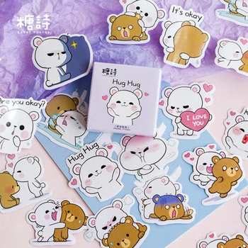 

45Pcs/Pack Cute Little White Bear Boxed Sticky Stickers Decoracion Scrapbooking Office Stationery School Supplies