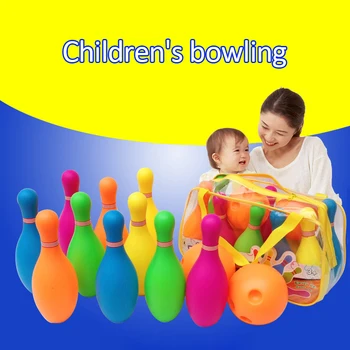 

Solid Color Pins Balls Bowling Game Kids Bowling Toy Indoor Sport Development Toy
