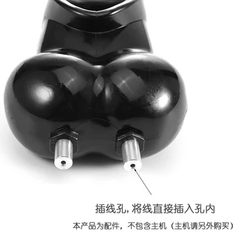 Electric Shock Chastity Cage Vibrating Testicle Stimulator Scrotum Bondage Penis Stretcher Vibrator Penis Delay Ring Men Sex Toy 5