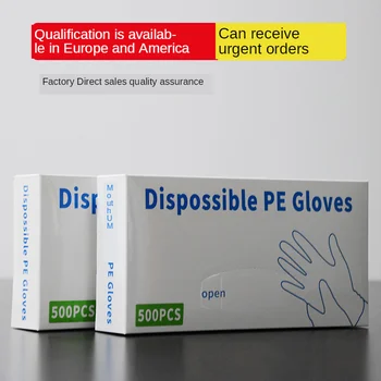 

Cross-Border Dedicated Factory Direct Ce Disposable Packaged Gloves 500 Transparent Thick PE Film Gloves