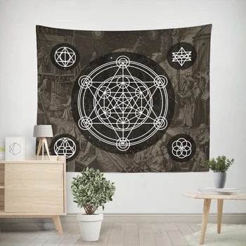 

Magic Array Tapestry Medieval Europe Vintage Tarot Divination Tapestry Wall Hanging Dorm Decor Astrology 230x180cm