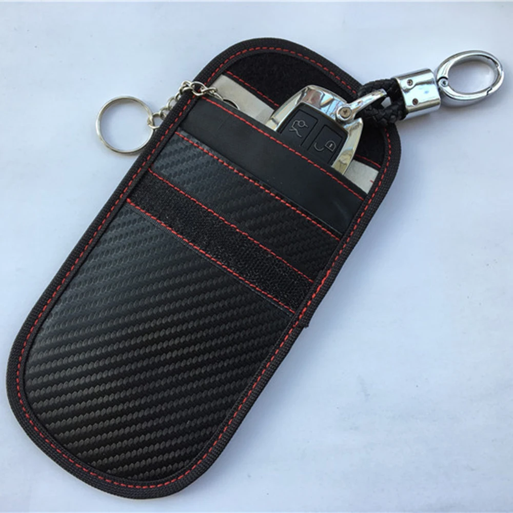 Углеродное волокно Противоугонный Автомобильный ключ щит RFID Faraday сигнал блокирующий чехол сумка