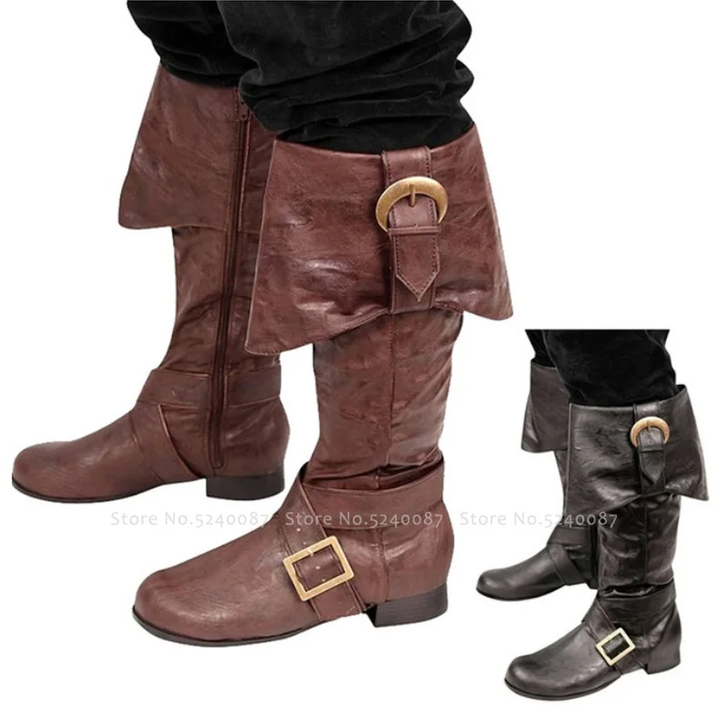 Средневековые рыцарские ботинки пиратского солдата-Викинга Модная мужская