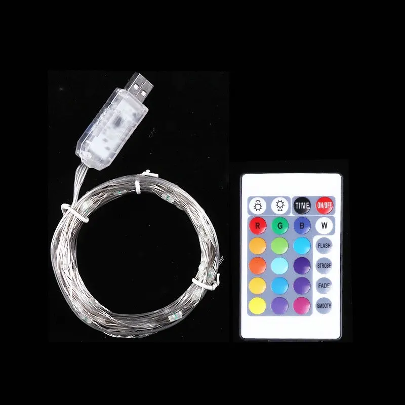 

Manufacturers Direct Selling USB-Lighting Chain 24 Key Full Color Colorful Flashing Remote Control Lighting Chain Wholesale