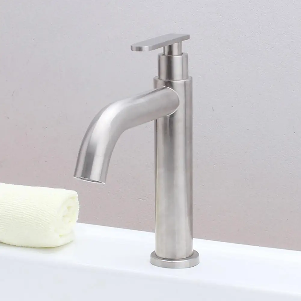 

DishyKooker 304 Stainless Steel Single Cold Outlet Faucet for Wash Basin