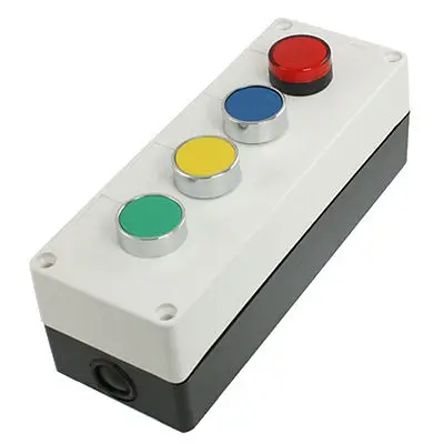 

AC 240V 3A Blue Yellow NO Momentary Push Button Switch Station