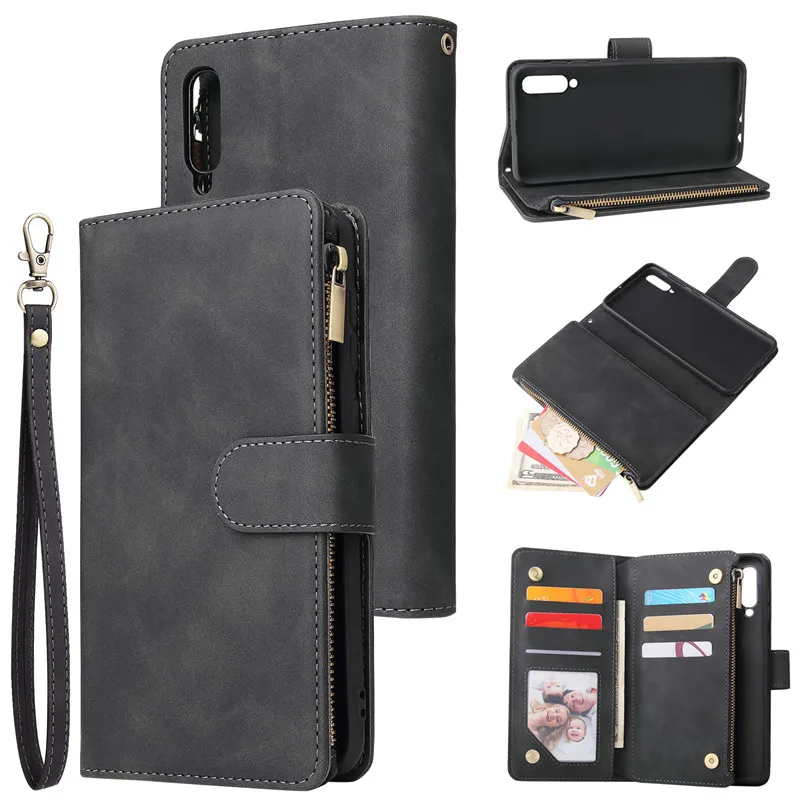Luxury Leather Zipper Wallet Flip Phone Cases Samsung Galaxy S10 E S9 S8 Plus A70 A50 A40 A30 A20 A10 Note 9 10 Case Cover Phone Case26