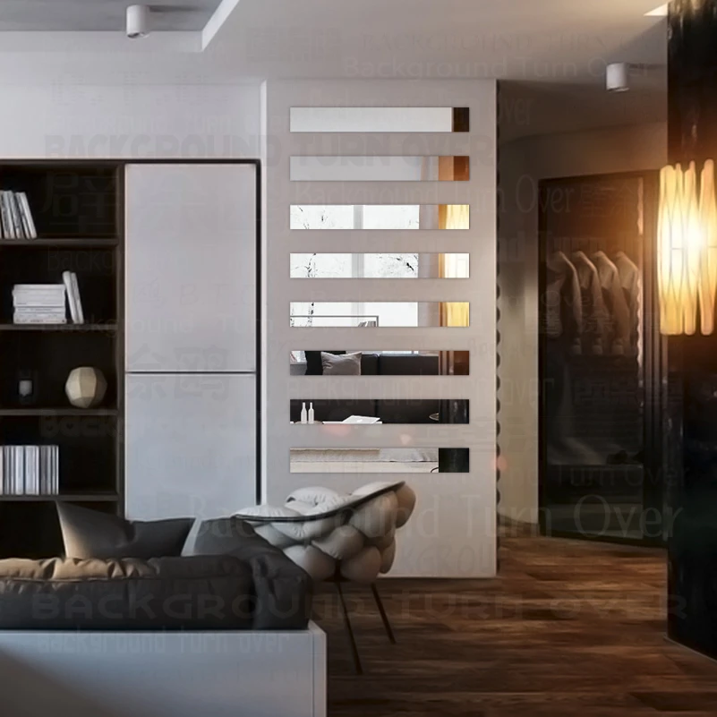 10pcs Mirror Stickers Sticker Bathroom Decor Room Decoration 3d Long Full Stripe Rectangle Geometry Simple Shape Tiles R189 Wall Stickers Aliexpress